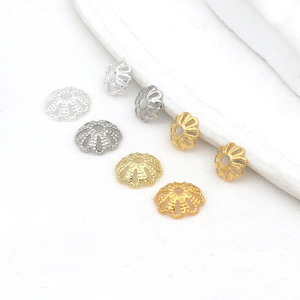 18K copper plated with gold for color preservation, hollowed-out eight-petal flower <b>holder</b>, handmade bracelet/flower <b>hat</b> - Product Image 1
