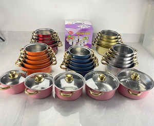 Juego de Utensilios de Cocina de Acero Inoxidable de 10 Piezas, <span class=keywords><strong>Olla</strong></span> de Inducción, Cacerola Rosa, Ollas de Cocina para Hotel - Product Image 6