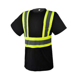 T-shirt haute visibilité classe 2 réfléchissant noir à manches courtes <span class=keywords><strong>pour</strong></span> la construction, t-shirt de travail réfléchissant jaune fluorescent - Product Image 1