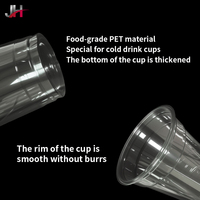 Vasos de Plástico para Jugo y Té al por Mayor, 12, 14, 16 oz, 420 ml, Vasos de Plástico PET Desechables de 89 mm con Tapa y Logotipo Personalizado
