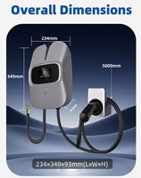 Nueva Estación de Carga Inteligente para Vehículos Eléctricos de 22kW, Trifásica, Tipo 2, con Gestión por Aplicación Wi-Fi, Cable de Carga Comercial de Alta Velocidad de 5m