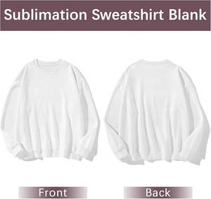 Sublimación cuello redondo poliéster 2 uds sudadera para sublimación sudaderas con capucha adulto logotipo personalizado impresión blanco sudadera en blanco - Product Image 5