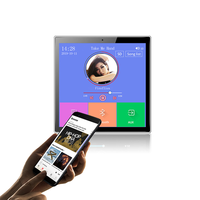 4 Channel 4 Inch Smart Home Audio Touch Screen in Wall Mini Amplifier