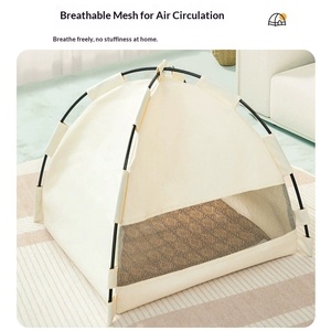 <span class=keywords><strong>Lit</strong></span> de tente pliable <span class=keywords><strong>pour</strong></span> animaux de compagnie, <span class=keywords><strong>pour</strong></span> chats et chiens, adapté à toutes les saisons. Livré avec un tapis respirant d'été <span class=keywords><strong>pour</strong></span> petits chats et chiens. - Product Image 3