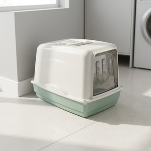 Arenero para Gatos de Plástico PP Duradero e Higiénico Hecho en Italia con Tapa, Accesorio Práctico para Mascotas - Product Image 2