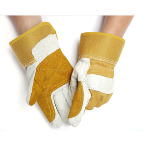 Gants de sécurité en cuir, longueur poignet, non doublés, écologiques, compatibles écran tactile et détection d'aiguilles, jaunes, style décontracté hiver, uni - Product Image 6