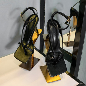 Brown Sandalias De Mujeres Open Toe Elegant Women Heel <b>Sandals</b> Shoes for Ladies - Product Image 4