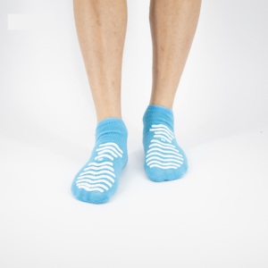Women Ankle <b>Socks</b> Light Gray Striped Knitted Cotton Blends Anti-Slip Daily Use Spring Season - Product Image 3