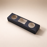 Boîte en papier noir avec fenêtre et logo personnalisé pour l'emballage de cadeaux, de cosmétiques et de papeterie, boîte pliable découpée pour les petites entreprises