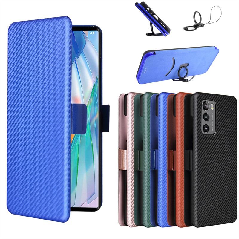 Lankashin Portafoglio Custodia In Vera Pelle Per LG Wing 5G - Copertina Con Slot Carte (Rosso - 3