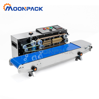 Machine à sceller FR-900-SS MOONPACK Machine à sceller les sachets en film plastique pour snacks en acier inoxydable Machine à sceller les sachets chauffants en continu