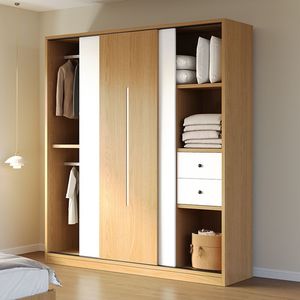 Muebles de Dormitorio de Diseño Moderno, Armario de Madera Duradero <span class=keywords><strong>a</strong></span> Precio Económico con Área de Exhibición, Armario Empotrado de Lujo para Ropa - Product Image 2