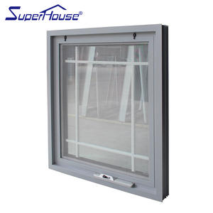 Fenêtre à manivelle avec <span class=keywords><strong>grille</strong></span> décorative en verre et moustiquaire <span class=keywords><strong>amovible</strong></span>, fenêtre à charnière supérieure en aluminium - Product Image 3