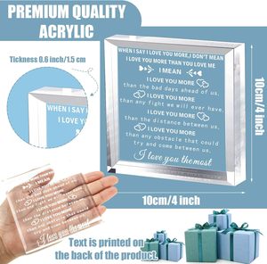Placa Acrílica Yulejo My Man <span class=keywords><strong>para</strong></span> el Día de San Valentín, Diseño de Corazón Grabado con la Frase 'Te Amo', Regalo <span class=keywords><strong>para</strong></span> Novio, Esposo, Comprometido, Cumpleaños - Product Image 5