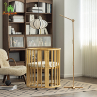 Lit de bébé en bois doux et sûr bras mobile musique douce et jouets en peluche faciles à attacher pour décor de chambre à coucher cintre suspendu ensemble