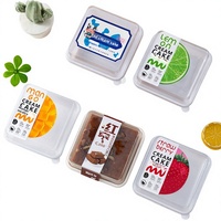 Nouvelle boîte d'emballage transparente anti-buée en PET pour gâteaux carrés, mousse Banji, gâteaux en tranches, rouleaux de gâteau et desserts, idéale pour la pâtisserie.