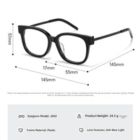 Lunettes de protection anti-lumière bleue en acétate noir carrées tendance pour hommes et femmes, lunettes de jeu sur ordinateur