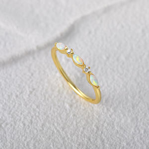Anillo de Plata de Ley 925, anillo de ojo de caballo, anillo chapado en oro de 14K a la moda y lujoso, accesorios de joyería para mujer - Product Image 5