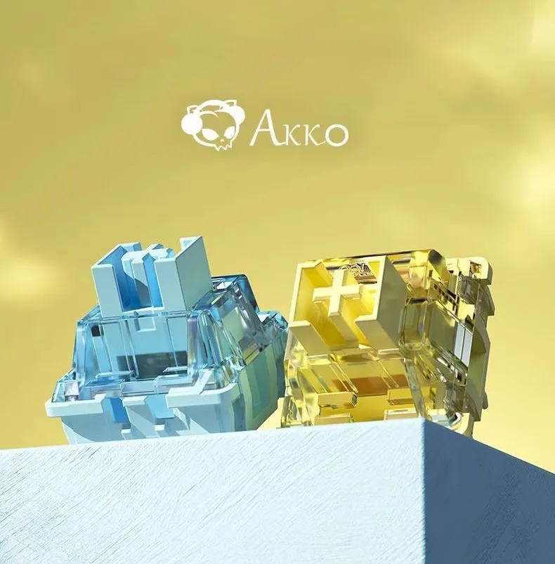 مفتاح AKKO CS جيلي مخصص للوحة مفاتيح الميكانيكية على شكل جذع أزرق وأصفر كريمي لوحة اصنعها بنفسك 45 قطعة مفتاح في العلبة