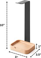Support pour casque en bois massif pour bureau - Support en bois de qualité supérieure pour casques de jeu et de bureau avec compatibilité universelle