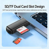 Lector de Tarjetas SD y TF USB 2.0 al por Mayor, Adaptador de Memoria Flash Externo de Alta Velocidad, de Plástico, con una Sola Ranura, para PC, Escritorio y Automóvil