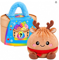 Nouveauté 2026 Jouets anti-stress moelleux en forme de boulettes à presser avec boîte cadeau et cuiseur vapeur, Cadeau de Noël