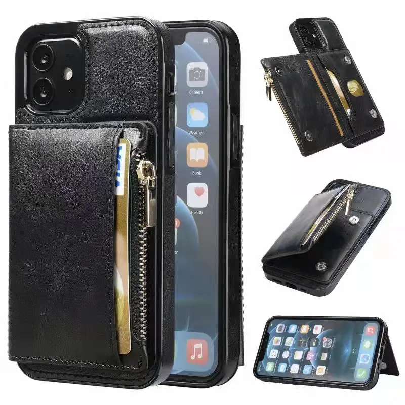 New Fashion Wallet Cards Slots Stand Casing Phone Cover Leather Phone Case For IPhone 13