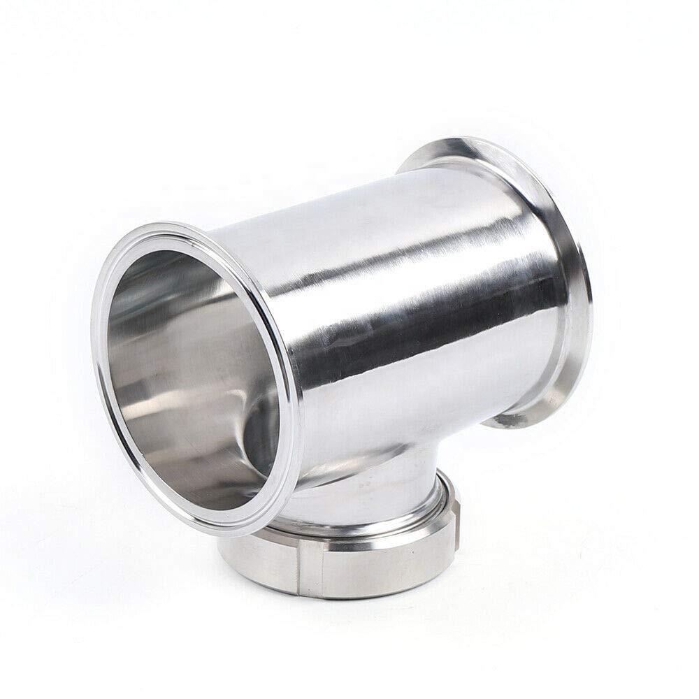 Aohoy stainless steel triclamp section union sight glass reflux tee with borosilicate glass