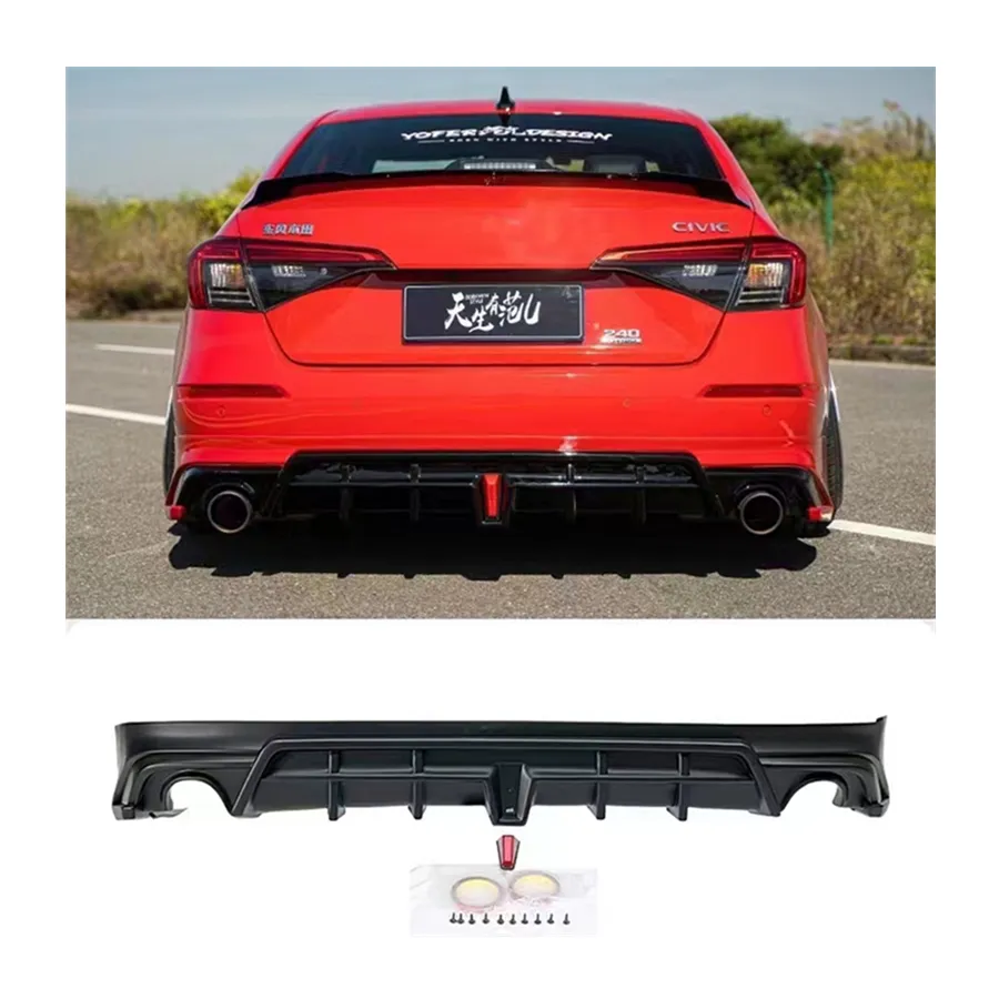 Accessori Honda Civic diffusore posteriore con LED per 11th Gen Honda Civic 2021 2022 aggiornamento Yofer 2022 diffusore posteriore Honda Civic