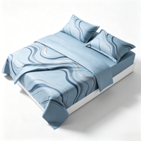 Lot de Stock – Parure de Lit en Microfibre de Polyester à Imprimés Aléatoires – Drap Housse, Housse de Couette et Taies d'Oreiller – Vente en Gros à Prix Réduit