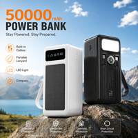 Fabrik-Großhandel Solar-Powerbank mit Eingebautem Doppelkabel, LED-Streifen, Kompass, Robustes Outdoor-Tragbares Ladegerät mit Unterstützung für Benutzerdefiniertes Logo