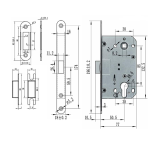 BBdhome Cao An Toàn Phòng Cửa Trung 8550 PVC Nhựa Chốt Bolt Satin Nickel <span class=keywords><strong>L</strong></span>ỗ Mộng Khóa Cơ Thể - Product Image 3