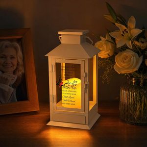 Lanterne funéraire rustique en bois avec tiroir, cadeau de commémoration pour la perte d'un être cher, porte-bougie funéraire - Product Image 3