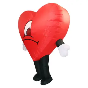 2023 Red Heart Inflatable Costume Adult Funny Cartoon Mannequin Clothing Walking Animal Rides Atmosphere Props