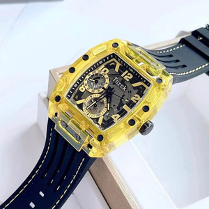 นาฬิกาควอตซ์<span class=keywords><strong>ผู้ชาย</strong></span> Luxury <span class=keywords><strong>Guess</strong></span> รุ่น GWO499G1 หน้าปัดสี่เหลี่ยมเรืองแสง ขนาด 44 มม. กระจกคริสตัล กันน้ำ 50 เมตร สไตล์เฉพาะกลุ่ม - Product Image 2