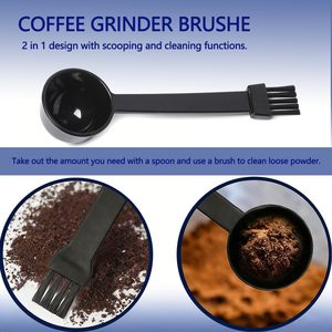 Cuillère à <span class=keywords><strong>café</strong></span> avec brosse pour moulin à expresso 2-en-1, compatible <span class=keywords><strong>Cuisinart</strong></span> DBM-8P1, poils en nylon, plastique PP, outils de barista - Product Image 4