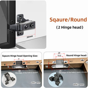 Bisagras Hidráulicas de Cierre Suave de Acero Laminado en Frío para Muebles Modernos - para Cocina, Sala de Estar, Escuela, <span class=keywords><strong>Baño</strong></span> - Product Image 5