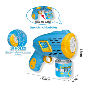 Großhandel Dinosaurier Bubble Machine Toy 10 Löcher Lustige elektrische automatische Bazo Bubble Maker Pistole für Kinder Kinder - Product Image 2