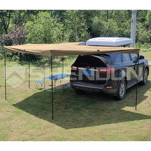 SNDN 4x4 <span class=keywords><strong>abri</strong></span> solaire étanche 270 degrés auvent <span class=keywords><strong>voiture</strong></span> auvent 270 degrés kaki 270 auvent autoportant avec <span class=keywords><strong>poteaux</strong></span> - Product Image 1