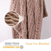 Couverture en fausse fourrure OEM/ODM, luxueuse, écologique, douce, confortable et moelleuse