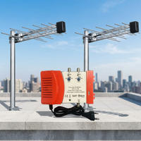 Antena de TV Activa de Aluminio WEB DVB-T DAB con Ganancia de 8dbi, Montaje en Poste, para Exteriores/Interiores, Lista para 5G LTE