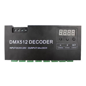 <span class=keywords><strong>Ava</strong></span> 24 canaux PWM DMX512/1990 décodeur de signal DC 5V 12V 24V 3A contrôleur de décodeur d'éclairage de scène de bande LED RVB couleur unique - Product Image 4