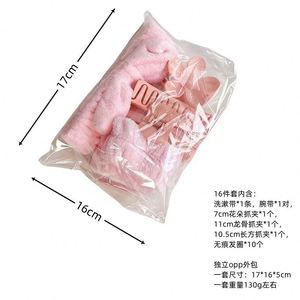 Juego de artículos de tocador de moda, conjunto de goma con lazo elástico para mujer, 16 unid/set - Product Image 6