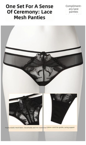 Conjunto de lencería de sujetador minimizador estilo francés para mujer, push-up con soporte lateral, aros suaves, encaje bordado, recortes, fino y transpirable - Product Image 4