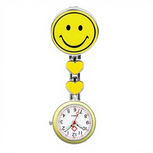 Montre de poche en quartz luminescent pour infirmière, médecin, hôpital, avec cadran souriant et bracelet en métal moulé sous pression - Product Image 1