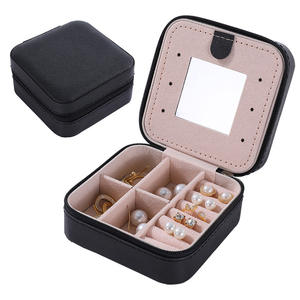 Wholesale Pu <b>Leather</b> Jewelry <b>Organiser</b> Box Travel Portable Mini Jewelry Set Box - Product Image 4
