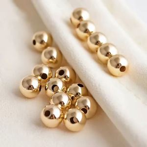 Cuentas espaciadoras redondas rellenas de oro de 14 quilates reales sin deslustre, 3mm, 4mm, para componentes de joyería, fabricación de cuentas rellenas de oro - Product Image 4