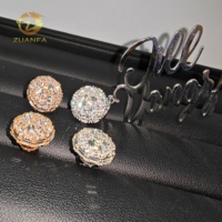 Nouvelles Boucles d'Oreilles Tendance à Sertissage Inversé en Moissanite, Argent Sterling 925, Bijoux Fins, Bijoux Hip Hop, Boucles d'Oreilles Homme en Moissanite