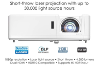 Projecteur Pico LED Intelligent Optoma GT1090HDRx UHD 4K 3D Portable pour Cinéma à Domicile, Éducation et Usage Professionnel