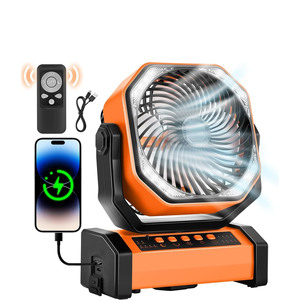 Ventilateur de camping portable rechargeable 20000mAh, ventilateur de table USB avec lumière LED et batterie externe pour tentes - Product Image 1